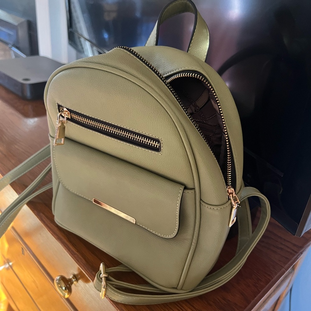 Green backpack purse